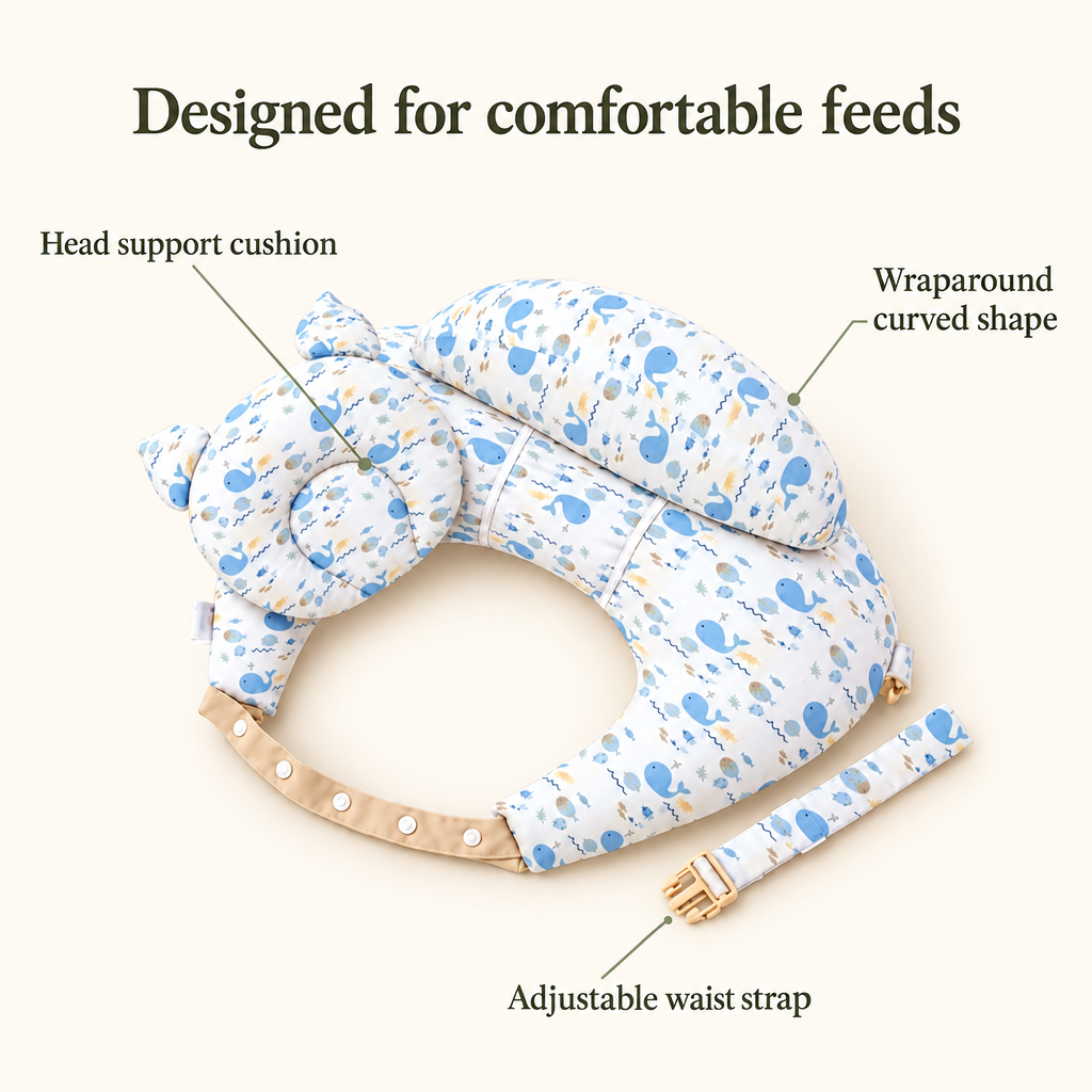 Firstly Cloud features: head support cushion, wraparound curved shape, adjustable waist strap